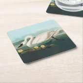 zwanenvogel witwaterzwanen kartonnen onderzetters (Schuin)