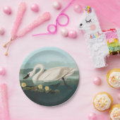 zwanenvogel witwaterzwanen papieren bordje (Feest)