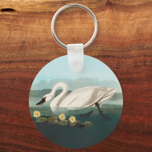 zwanenvogel witwaterzwanen sleutelhanger (Voorkant)