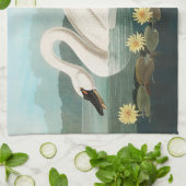 zwanenvogel witwaterzwanen theedoek (Gevouwen)