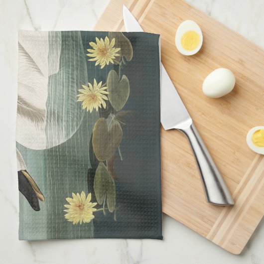 zwanenvogel witwaterzwanen theedoek (Quarter Fold)