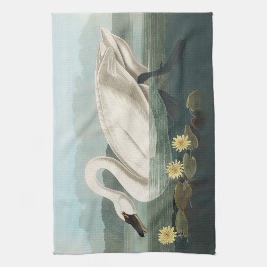 zwanenvogel witwaterzwanen theedoek (Verticaal)