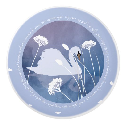 Zwanenzang Keramische deurknop Keramische Knop (Voorkant)