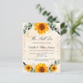 Zwangbloemen met gouden harten uitnodiging briefkaart (Staand voorkant)