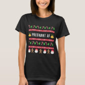 Zwanger AF Lelijke Kersttrui Grappige Zwangerschap T-shirt (Voorkant)