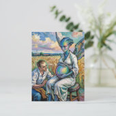 Zwanger buitenaards wezen en een boerenbezoek in t briefkaart (Staand voorkant)