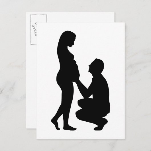 Zwanger echtpaar aankondigingskaart (Voorkant / Achterkant)