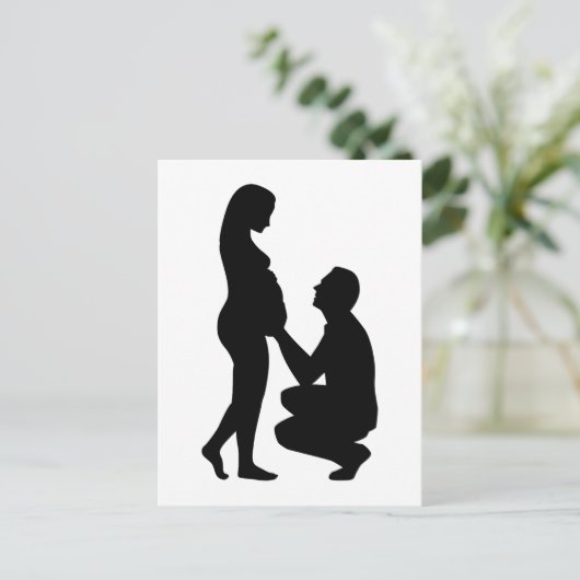 Zwanger echtpaar aankondigingskaart (Staand voorkant)