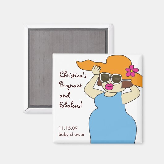 Zwanger en Fabulous Magnet Favors (Voorkant / Achterkant)