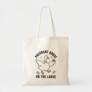 Zwanger gans op de losse zwangerschap ganzenvogel tote bag