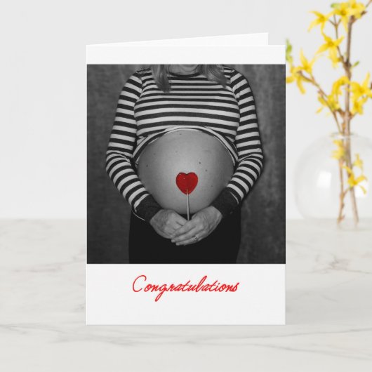 Zwanger, gefeliciteerd! kaart (Gele Bloem)