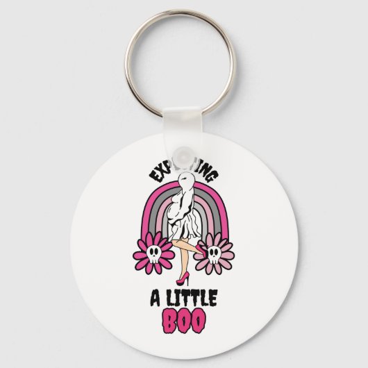 Zwanger Ghost Pink verwacht een klein boek Sleutelhanger (Voorkant)