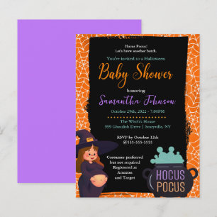 Zwanger Heks Halloween Baby shower Kostuum Party Uitnodiging Briefkaart