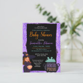 Zwanger Heks Halloween Baby shower Kostuum Party Uitnodiging Briefkaart (Staand voorkant)