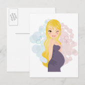 Zwanger meisje of jongen aankondigingskaart (Voorkant / Achterkant)
