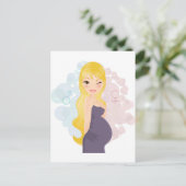 Zwanger meisje of jongen aankondigingskaart (Staand voorkant)