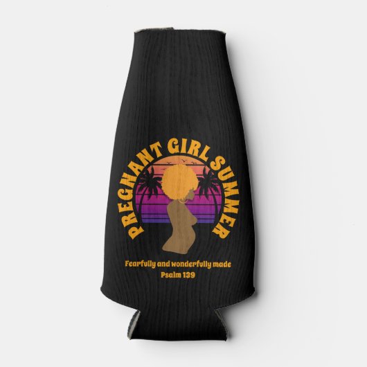 ZWANGER MEISJE ZOMER Afro Queen Christelijk Flesjeskoeler (Voorkant)