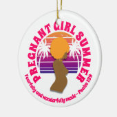 ZWANGER MEISJE ZOMER Christelijk Bijbelvers Keramisch Ornament (Links)