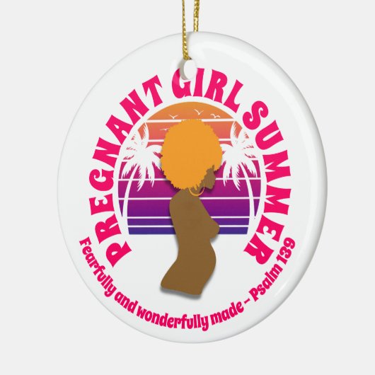 ZWANGER MEISJE ZOMER Christelijk Bijbelvers Keramisch Ornament (Links)