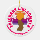 ZWANGER MEISJE ZOMER Christelijk Bijbelvers Keramisch Ornament (Achterkant)