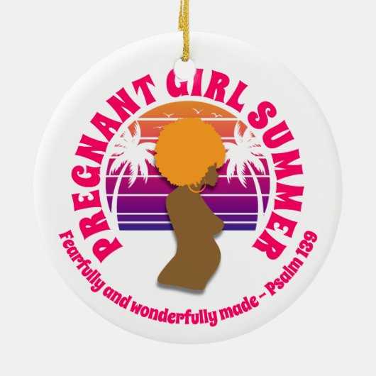 ZWANGER MEISJE ZOMER Christelijk Bijbelvers Keramisch Ornament (Achterkant)