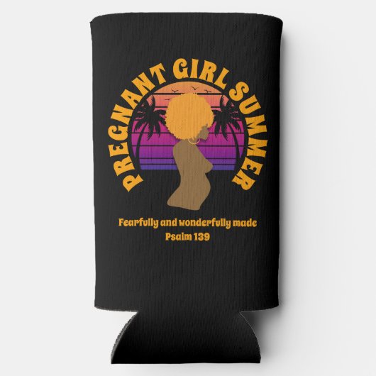 ZWANGER MEISJE ZOMER Christelijk Bijbelvers Seltzer Blikjeskoeler (Achterkant)