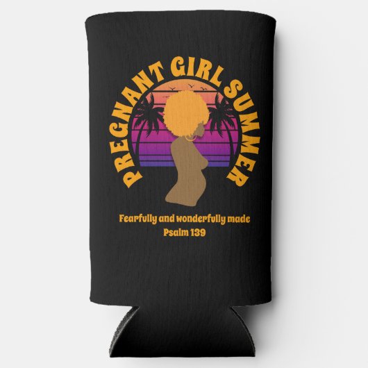 ZWANGER MEISJE ZOMER Christelijk Bijbelvers Seltzer Blikjeskoeler (Voorkant)