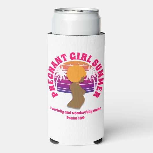 ZWANGER MEISJE ZOMER Christelijk Bijbelvers Seltzer Blikjeskoeler (Seltzer Achterkant)