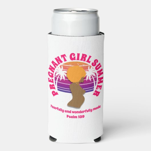 ZWANGER MEISJE ZOMER Christelijk Bijbelvers Seltzer Blikjeskoeler (Seltzer Voorkant)