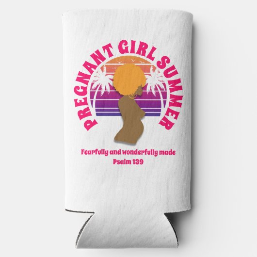 ZWANGER MEISJE ZOMER Christelijk Bijbelvers Seltzer Blikjeskoeler (Achterkant)