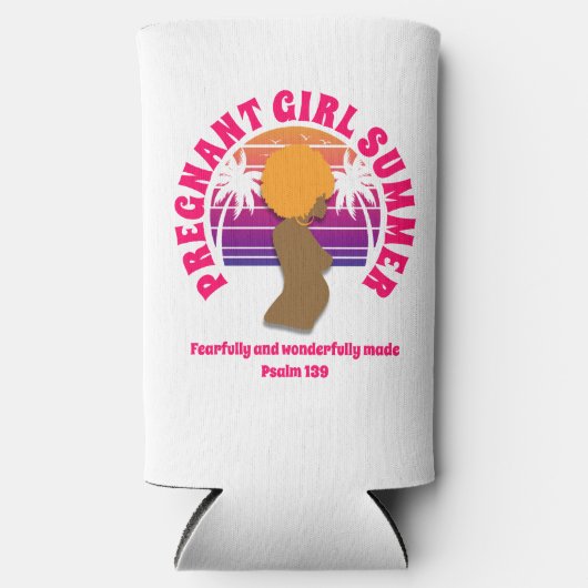 ZWANGER MEISJE ZOMER Christelijk Bijbelvers Seltzer Blikjeskoeler (Voorkant)