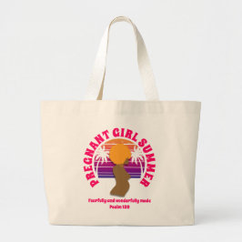 ZWANGER MEISJE ZOMER Custom Christelijke moeder te Grote Tote Bag