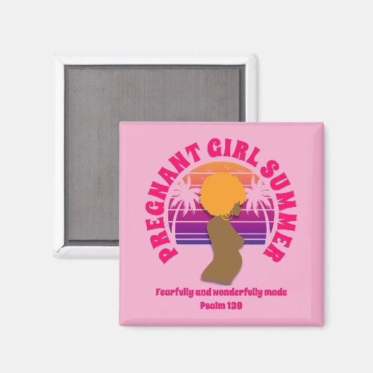 ZWANGER MEISJE ZOMER Custom Christelijke moeder te Magneet (Voorkant / Achterkant)