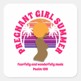 ZWANGER MEISJE ZOMER Custom Christelijke moeder te Vierkante Sticker