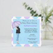 Zwanger Moeder Baby shower Uitnodiging (Staand voorkant)