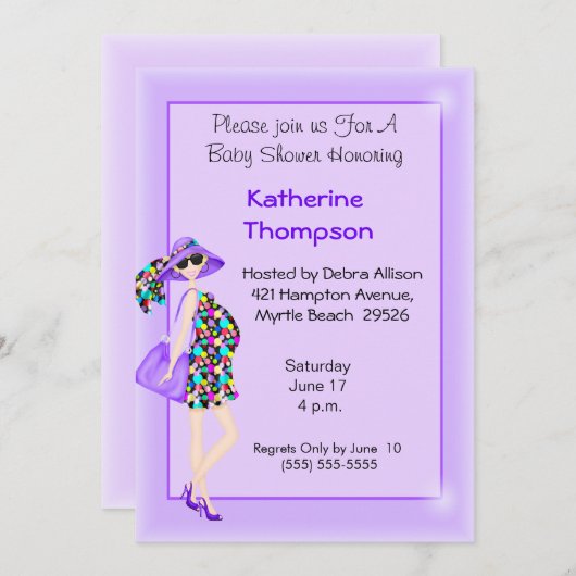 Zwanger Moeder Baby shower Uitnodiging (Voorkant / Achterkant)