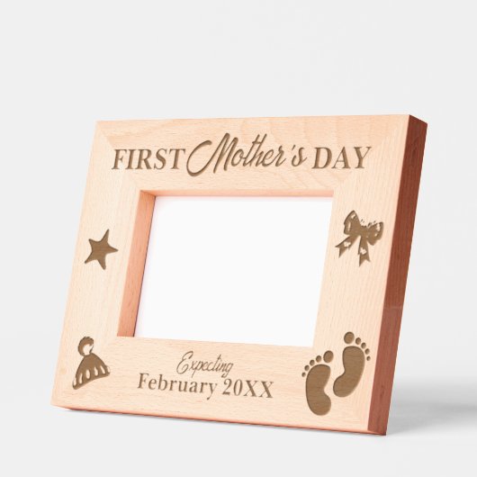 Zwanger moeder eerste Moederdag Gegraveerde Lijstjes (Links)