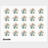 Zwanger moeder Mary Floral Religious Ronde Sticker (Vel)