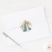 Zwanger moeder Mary Floral Religious Ronde Sticker (Envelop)