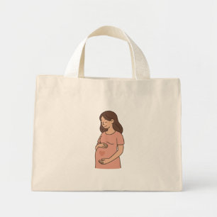 Zwanger Mom Canvas tas - Zwangerschap Cartoon Bag