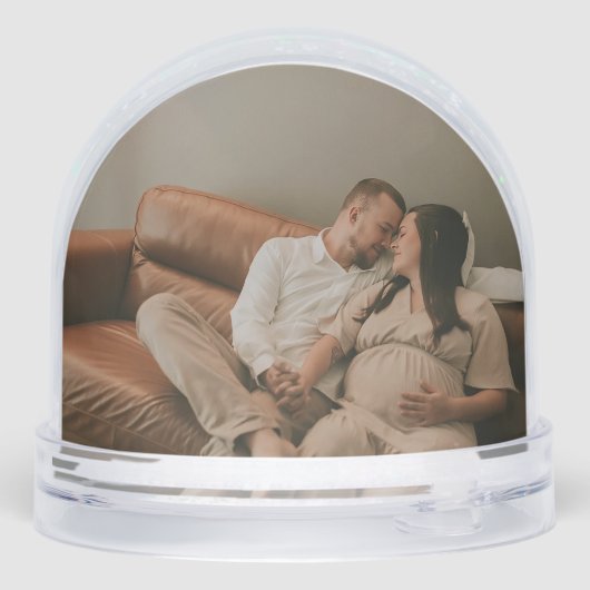 Zwanger nieuwe ouders sneeuwbol (Achterkant)