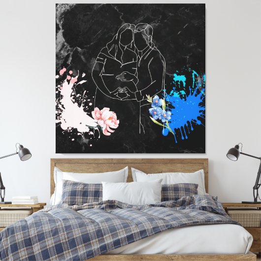 Zwanger paar canvas afdruk (Insitu (Slaapkamer))