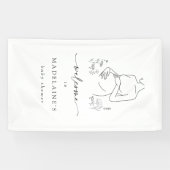 Zwanger Silhouet Minimalistische Baby Shower Welko Spandoek (Horizontaal)