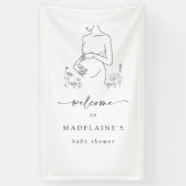 Zwanger Silhouet Minimalistische Baby Shower Welko Spandoek (Verticaal)