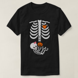 Zwanger Skelet Ribcage Baby Meisje Schattige Hallo T-shirt