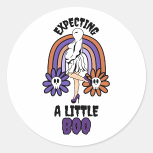 Zwanger spook Paarse verwacht een beetje Boo Ronde Sticker