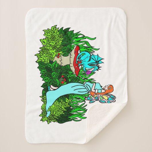Zwanger sprookje en draak sherpa deken (Voorkant)