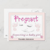 Zwanger van Addison Aankondigingskaart (Voorkant / Achterkant)