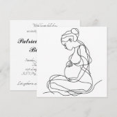 Zwanger vrouw lijn kunst kaart (Voorkant / Achterkant)