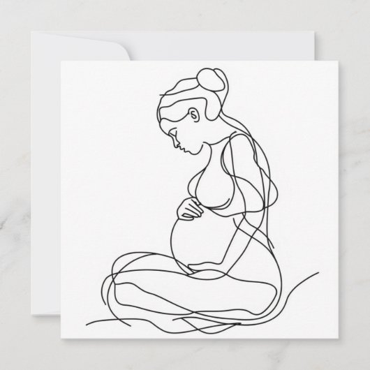 Zwanger vrouw lijn kunst kaart (Voorkant)